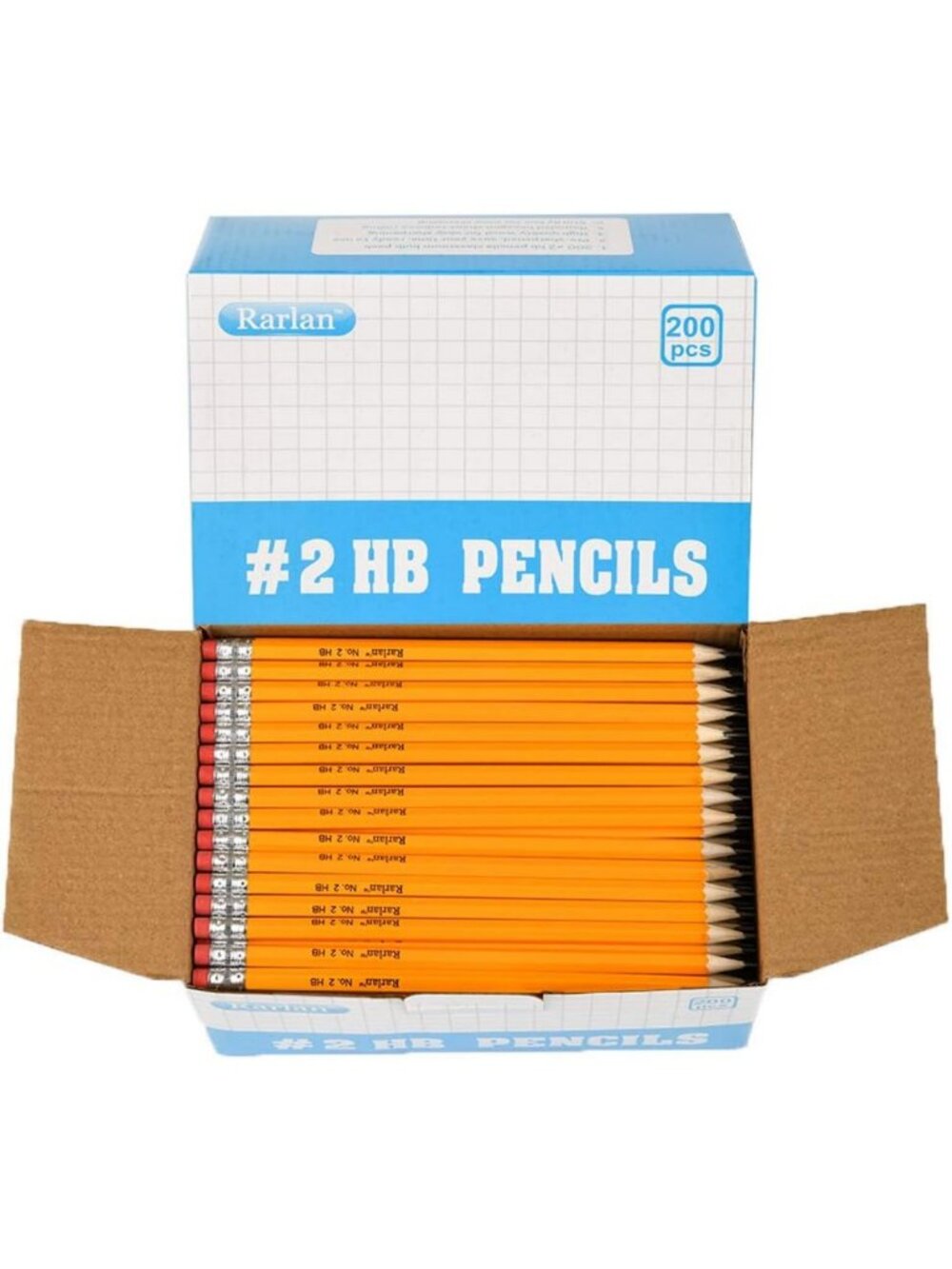 Bulk Pack of 200 Pre-Sharpened #2 HB Wood-Cased Pencils for School & Office
